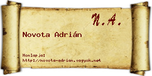 Novota Adrián névjegykártya