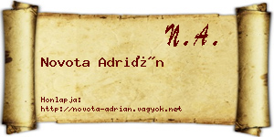 Novota Adrián névjegykártya